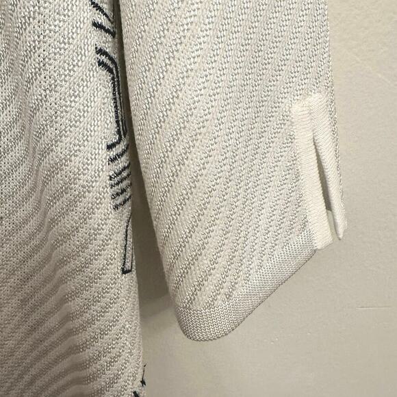 Misook White Embroidered Art Jacket Women’s Sz. L Sophisticated Versatile - Picture 9 of 11
